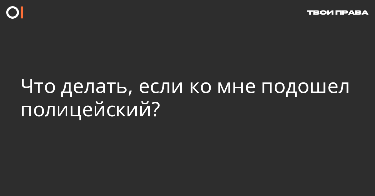 Если вас задержала полиция (подготовлено экспертами компании 